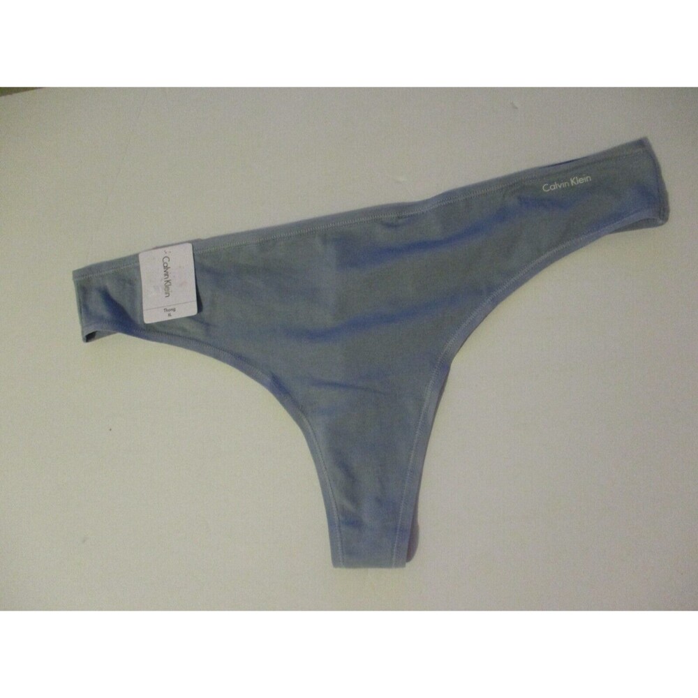 Calvin Klein Cotton Form Thong Panty Underwear Blue QD3643 Womens Sz XL New